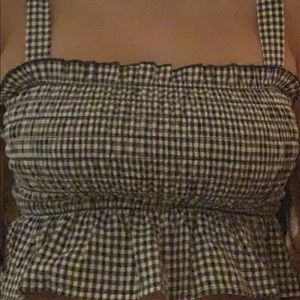 F21 (forever 21) black and white ribbed top Sz:S